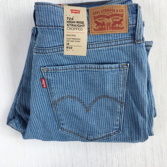 Levis High Rise Straight Cropped Jeans NEW - Picture 7 of 8